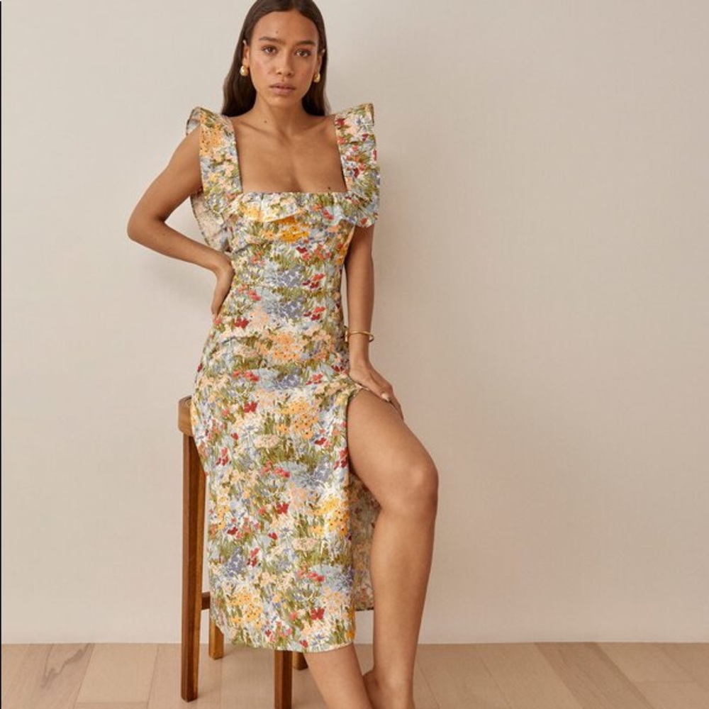 Reformation Amethyst Linen Dress